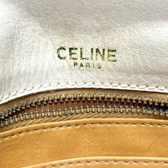 CELINE MacadamHardware vintage 2way Crossbody Shoulder Bag White/GoldHardware - Picture 7 of 12